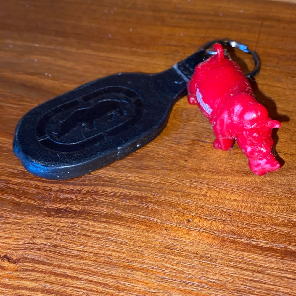 Retro Y2K Ecko Unlimited Rhino and Leather tab keychain.